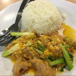 ข้าวราดผงกะหรี่ [หมู,ไก่]