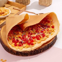 เครป แยมบลูเบอร์รี่ คอนเฟลค เรนโบว์ เยลลี่เชอร์รี่ นมข้น