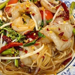 ตำเส้นเล็กกุ้งสดปลาร้า