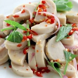 ยำหมูยอราดข้าว