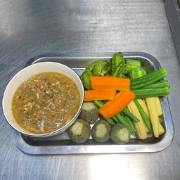 นำ้พริกปลาทูกับผักต้ม