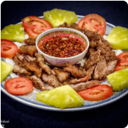 [อร่อยซ่ากับโค้ก] คอหมูย่าง +  ชเวปส์มะนาวโซดา ไม่มีน้ำตาล (กระป๋อง) 