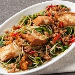 เต้าหู้ผัดตันอ่อนทานตะวันกุ้งแห้งหมูสับ