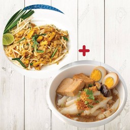 1Xผัดไทย Pad Thai, 1Xก๋วยจั๊บสุข l Chinese noodles soup