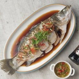 ปลากะพงนึ่งซีอิ๊ว