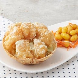 สลัดกุ้งวาซาบิแปะก๊วยทอดเกลือ