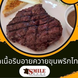 28.1 สเต็กเนื้อริบอายควายขุนพริกไทยดำ  Pepper Premium Buffalo Rib Eye Steak