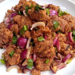 (กับข้าว) ยำไก่แซ่ป