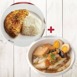 1Xข้าวไข่เจียวทรงเครื่อง Omelet & rice 1Xก๋วยจั๊บสุข  Chinese noodles