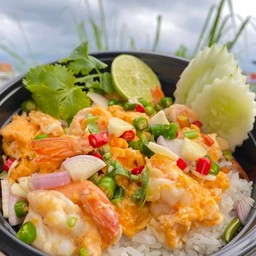 ข้าวไข่ขยี้พริกน้ำปลากุ้ง