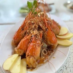 กุ้งทอดซอสมะขามกุ้งแม่น้ำ3ตัว