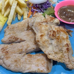 สเต๊กไก่&หมู