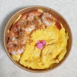 ข้าวไข่ข้น+กุ้งกระเทียม