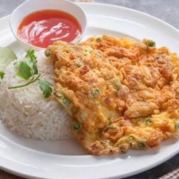 ข้าวราดไข่เจียว หมูสับ