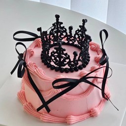 Black-pink  in my crown 1pound size 12x10cm