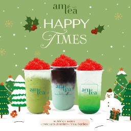 Happy Time แอปเปิ้ลโซดาเยลลี่แดง+ชาเขียวนมวิปชีสื เยลลี่แดง+โกโก้มินต์ เยลลี่แดง