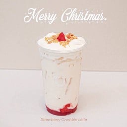 Strawberry crumble latte(เมนูนี้แยกน้ำแข็งไม่ได้นะคะ)