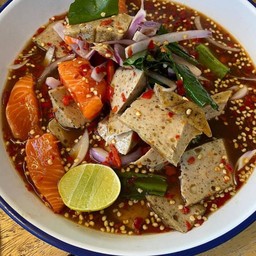 ตำหมูยอ+แซลมอน