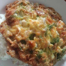 ไข่เจียวผักรวม(ไม่มีข้าวเป็นกับข้าว)