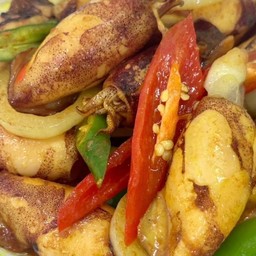 หมึกทอดขมิ้น (กับข้าว)