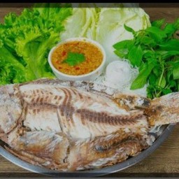 เมี่ยงปลาทับทิมเผา