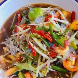 ตำเส้นแก้วน้ำปลาร้า