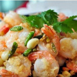 กุ้งผัดพริกขี้หนูสวน