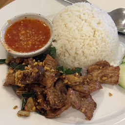 หมูทอดกระเทียม (กับ)