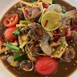 ตำลาวหอยแครง กุ้งสด