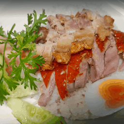 ข้าวรวมเป็ด+หมูแดง+หมูกรอบ