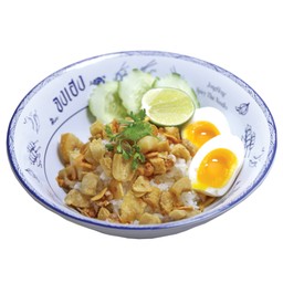 ข้าวกากหมู ไข่ยางมะตูม พริกน้ำปลา