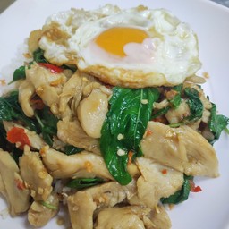 ข้าวราดกะเพราไก่+ไข่ดาว