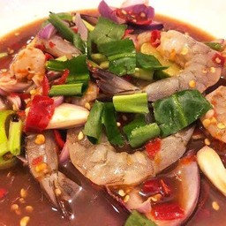 ยำกุ้งสดน้ำปลาร้า