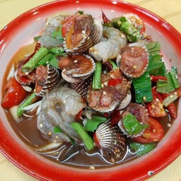 เกาถาดหอยแครงกุ้งสดปลาร้า