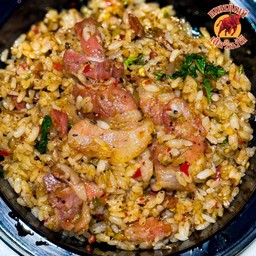 กะเพราพริกแห้ง เบคอน (คลุก)