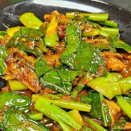 ข้าวราดคะน้าปลากระป๋อง