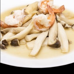เห็ดออรินจิผัดกุ้ง
