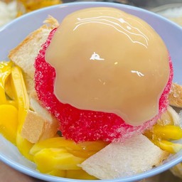 ขนมปังขนุน(น้ำแดง+นมข้น)