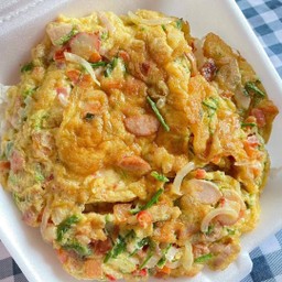 ข้าวสวย-ไข่เจียวหมูสับ