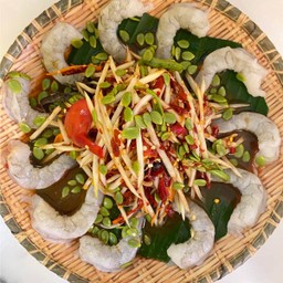 ตำถาดกุ้งสด