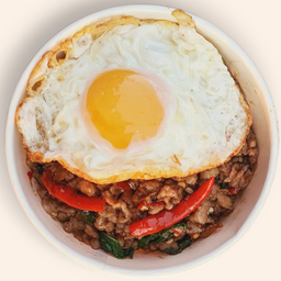 กระเพราหมูสับไข่ดาว