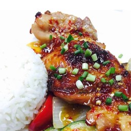 ข้าว ไก่ย่าง พริกเกาหลี ซอส