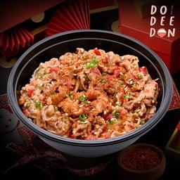 ข้าวหน้าเนื้อเสือร้องไห้ในซอสหม่าล่า