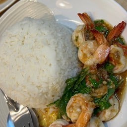กะเพรากุ้ง ราดข้าว