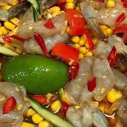 ตำข้าวโพดกุ้งสด