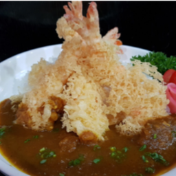 D03-ข้าวหน้าแกงกะหรี่กุ้งเทมปุระ