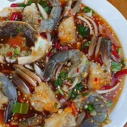 ตำเหลาปูม้า กุ้งสด (ปูม้า2ตัว)