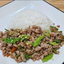 ข้าว + ผัดพริกขี้หนู