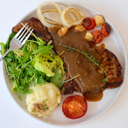 สเต็กพอร์คชอป ซอสน้ำเกรวี่