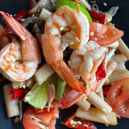 ตำไหลบัวกุ้งสด